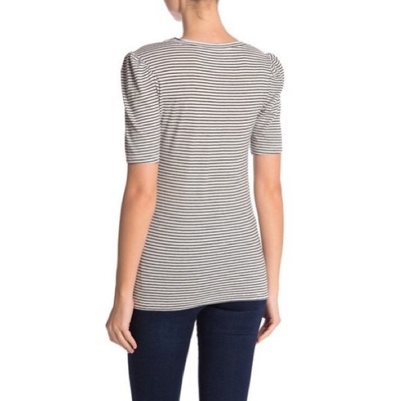 NWT CASLON Melinda Puff Sleeve Striped Tee - Picture 2 of 4